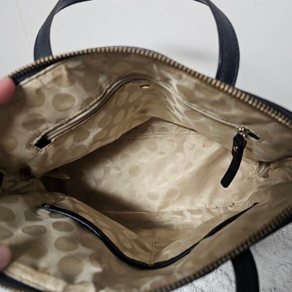 Kate Spade Black Coated Canvas Shoulder Bag Minimalist Neutral Quiet Luxury - Picture 8 of 10